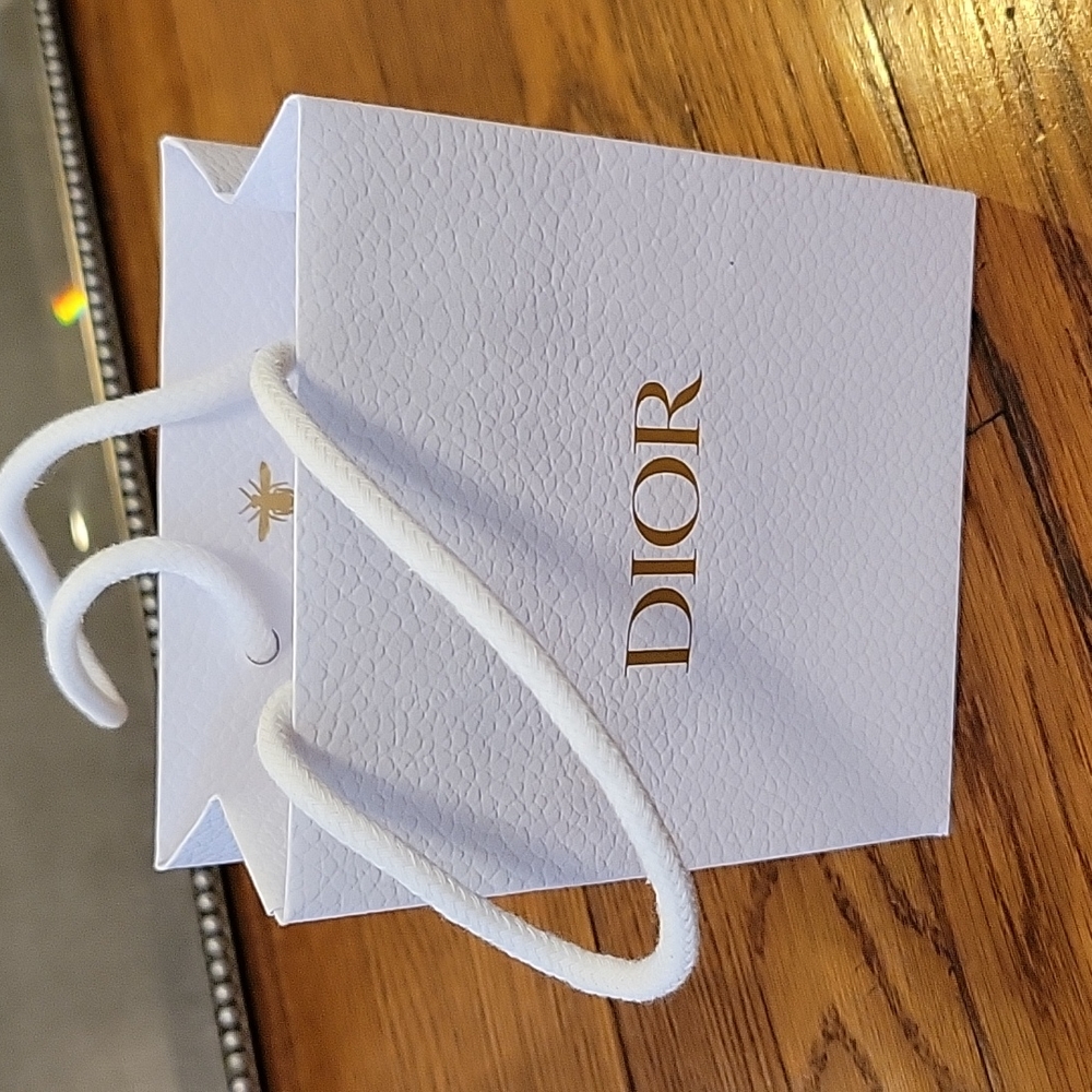 Dior small white paper gift bag gold